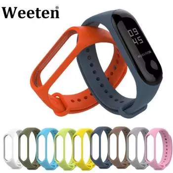 23 цвета, мягкий силиконовый ремешок для браслета для Xiaomi Mi Band 7/6/5/4/3, ремешок для часов, замена умного браслета For Xiaomi Mi Band 3 темно-синий