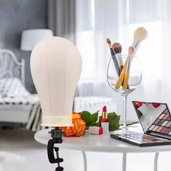 23-дюймовая голова парика, холст, блок, голова манекена, дисплей для парика, голова для укладки с подставкой, Т-образные контакты, C-контакты разноцветный