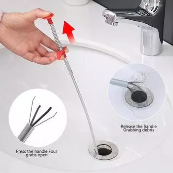 23-дюймовый сливной змеевик пружинная трубка инструмент для прочистки канализации ванной комнаты инструмент для предотвращения засоров кухонный крюк для чистки раковины сантехническое средство