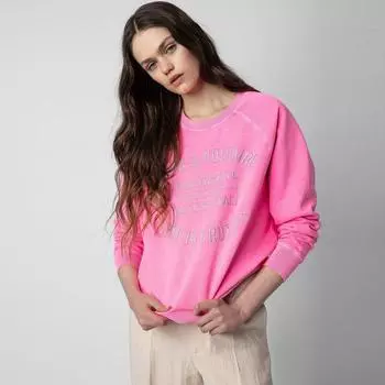 23 Early Autumn New French Niche ZV Classic Letter Embroidery Embroidered Fried Color Washed Raglan Sleeve Women s Hoodie Rose Red L
