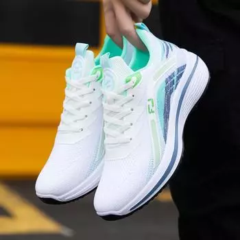 23 года новой мужской обуви на весну и осень, дышащая сетчатая обувь с плетением, мужская спортивная обувь на платформе со шнуровкой, универсальная повседневная модная обувь 39 чёрный