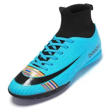 23 high-top football shoes for men and women and children with broken nails TF artificial turf AG nails Youth leather foot competition training 35