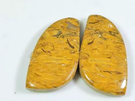 23 карата. Натуральная яшма Мариам, пара, фантазийный кабошон, драгоценный камень 13X23X04 мм SK-134