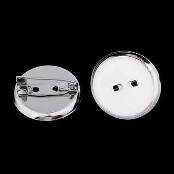 23 мм Основа броши, штифты и пуговицы на спине, серебро 20 шт.