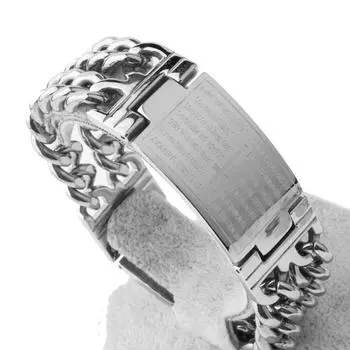 23 мм панк серебряный цвет Иисус крест браслеты из нержавеющей стали браслеты мужские ювелирные изделия мужской браслет с подвесками двойной браслет-цепочка 22CM