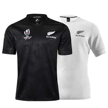 23 новозеландских трикотажных изделия для регби, одинарный топ, мужская дышащая спортивная футболка, топ L чёрный