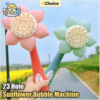 23 отверстия Машина для мыльных пузырей Подсолнух Электрический автоматический производитель мыльных пузырей Помперы Летний мыльный аппарат Игрушки для улицы для девочек и детей