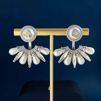 23 серьги женские легкие роскошные серьги с бриллиантами и жемчугом, переплетенные с логотипом в виде двойной буквы G серебряный