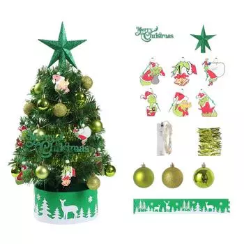 23 шт. настольная рождественская елка со светодиодной подсветкой искусственная рождественская елка со световыми полосками DIY настольное украшение для домашнего праздничного декора One Size