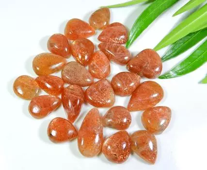 23 шт. натуральный солнечный камень кольцо груша кабошон россыпью драгоценный камень 14 мм -19 мм RQ-643