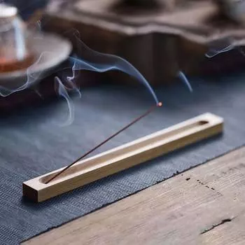 23 см бамбуковая доска держатель для благовоний линия курильница деревянная анти-пепельная летающая подставка для сандалового дерева катушка для домашнего декора