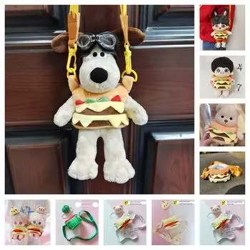 23 см кукла-собака-гамбургер из хлопковой сумки-мессенджера с нарядом медведя Лины 20cm Doll and Lina Bear