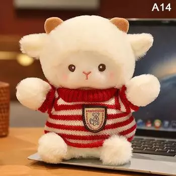 23 см милая овечка плюшевая кукла пушистая мягкая игрушка в виде животного подарок на день святого валентина день рождения с сумкой украшение для дома на вечеринку