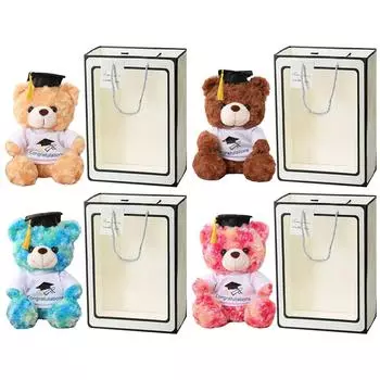 23 см милая шапка бакалавра, плюшевая игрушка-мишка, мягкий кавайный медведь, плюшевая игрушка-медведь, подарки на выпускной для мальчиков и девочек, студентов светло-коричневого