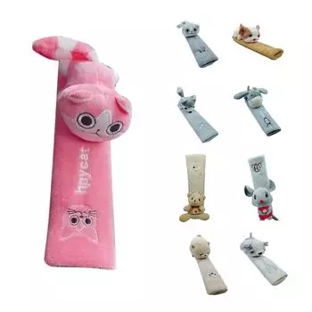 23 см милый мультяшный автомобильный ремень безопасности, наплечная накладка, мягкий плюшевый ремень безопасности, чехол для авто Gray Cat