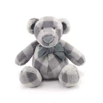 23 см милый сидящий медведь серый белый клетчатый плюшевый мишка плюшевая игрушка мягкая кукла украшение для дома подарок на день рождения 23cm серый