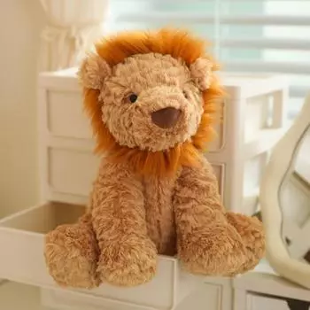 23 см сидящая имитация льва животное плюшевая игрушка мягкий диван декор подушка кукла подарки на день рождения 23cm оранжевый