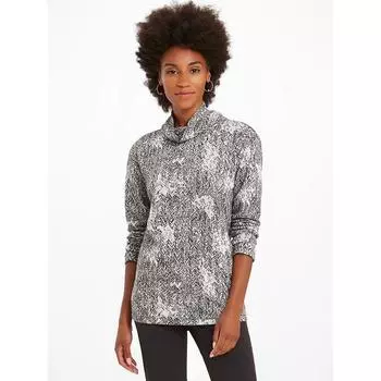 23 Spring New Cotton Elastic Print Turtleneck Coat with Pockets Lightweight Sweater Fashion Plus Size Female Pullover Knitwear Plaid Fingerprint Print S