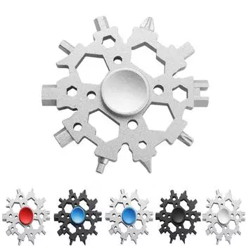 23 в 1 снежинка гаечный ключ инструмент спиннер игрушка мини гаечный ключ для кемпинга портативный редукционный гироскоп игрушка чёрный