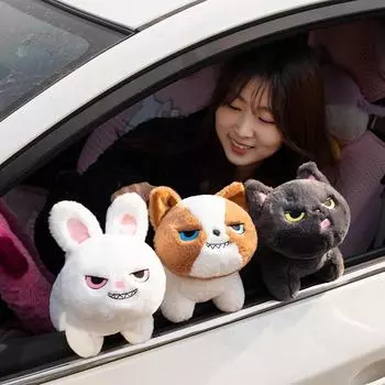 23 см жареная кошка плюшевая кукла мягкие животные мультфильм прекрасная комната автомобиль сумка украшение детский подарок 23cm чёрный