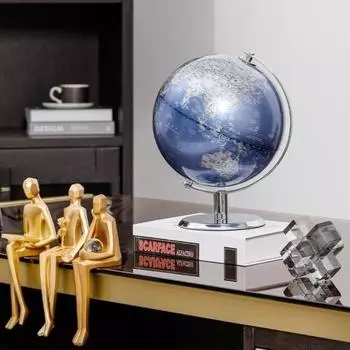 23Cm Metal Bracket Globe Geography Teaching Supplies Home Ornament Light Luxury 20cm