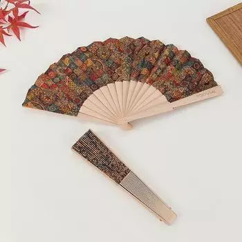 23cm Solid Wood Folding Fan Bohemian Bamboo Hand Fan Retro Women Classic Wooden Folding Fan Home Decor Ornaments Photo Props синий