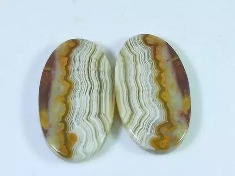 23Cts. AAA Crazy Lace Agate (14X26X03 mm each) Oval Cabochon Matched Pair SK-3075
