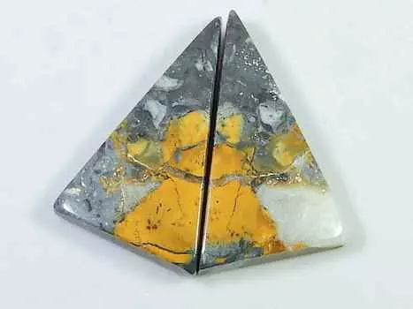 23Cts. Natural Maligano Jasper (16mm X 29mm each) Fancy Cabochon Match Pair SK-2774