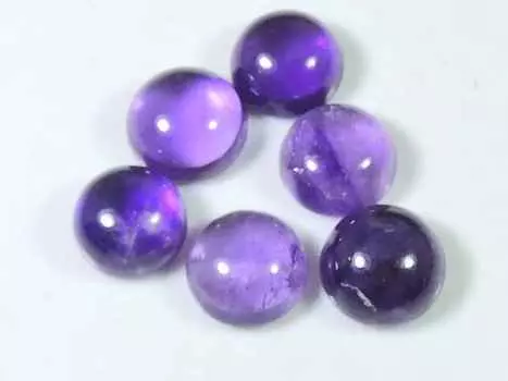 23Cts. Натуральный аметист круглый кабошон россыпью драгоценный камень 06 шт. лот 09X09MM RQ-1409
