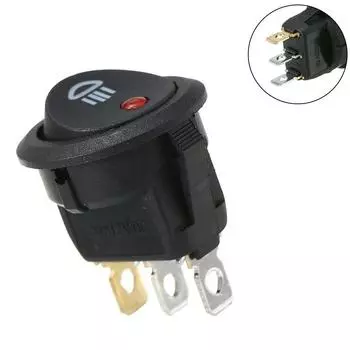 23mm On Off Rocker Switch Car Red Led Fog Light Lamp Symbol Switches Auto 12V Round Buttton Switch Replacement CHINA