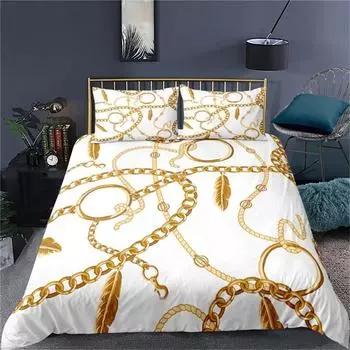 23pcs Bedding Set Luxury Duvet Cover Set Home Decor Bed Set Golden Duvet Cover Comforter Cover with Pillowcase Full Queen Size 70x133cm 2pcs