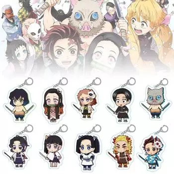 23Styles украшение акриловый брелок Kimetsu No Yaiba милый кавайный брелок для ключей с изображением демона, убийцы, аниме подарки