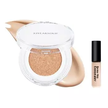 23yearsold Heartleaf Thin Cover Cushion 12g + Mini Concealer, No. 23, 1 pc.