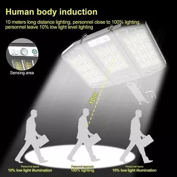 2400 мАч светодиодный уличный солнечный светильник 384 светодиода датчик движения уличный водонепроницаемый солнечный светильник садовый складной настенный светильник с дистанционным управлением