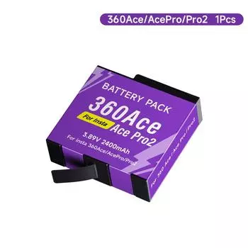 2400 мАч Высокая емкость для Insta360 Ace Pro Ace Battery + 3-слотовое светодиодное быстрое зарядное устройство для Insta 360 Ace Pro 2 Экшн-камера Аксессуары 1battery