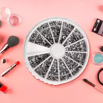 2400 шт./колесо DIY акриловое украшение для дизайна ногтей 1,5 мм 3D круглые стразы с блестками one size серебряный