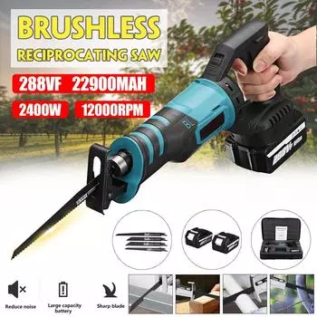 2400W Brushless Electric Reciprocating Saw Adjustable 3 Orientations Modes Cutting Saw Portable Cordless Handheld Power Tool Without Battery