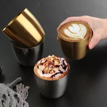 240/300ML 304 Stainless Steel Coffee Mug for Tea Wine Milk Kitchen Drinkware Cocktail Portable Travel Outdoor Water Cup 200-300ml