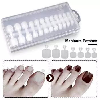 240/504 шт. DIY педикюрные патчи с квадратным носком для ногтей, пресс для полного покрытия, набор для наращивания накладных ногтей, прозрачные матовые накладные ногти для салона и красоты A
