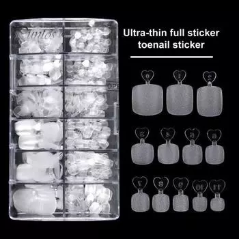 240/504 шт. DIY педикюрные патчи с квадратным носком для ногтей, пресс для полного покрытия, набор для наращивания накладных ногтей, прозрачные матовые накладные ногти для салона и красоты A