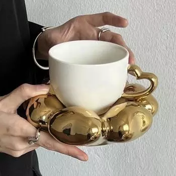 240 мл керамическая кружка милая декоративная тарелка с любовью Пномпень кофейная кружка домашний послеобеденный чай кружка набор украшение для гостиной дома 200ML