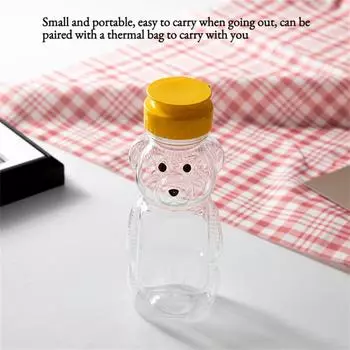 240 мл милый медведь пластиковые бутылки для воды прозрачные креативные стаканчики для воды для спорта на открытом воздухе пикник портативные бутылки для меда крема 240ml