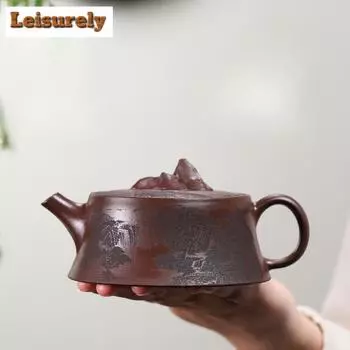 240 мл роскошный исинский фиолетовый глиняный чайник ручной работы чайник из необработанной руды фиолетовый глиняный чайник китайский чайный сервиз Цзыша украшения принадлежности