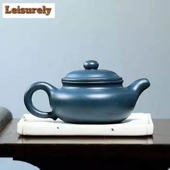 240 мл старинные исинские фиолетовые глиняные чайники ручной работы антикварный чайник из сырой руды лазурный глиняный чайник китайский чайный сервиз Цзыша подарок ремесло