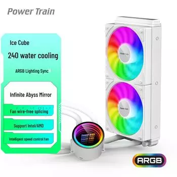 240-мм многоплатформенный компьютерный радиатор с водяным охлаждением и регулируемым вентилятором ARGB