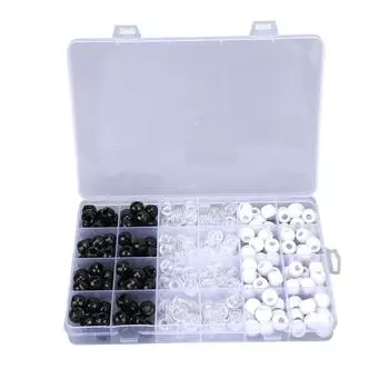 240 шт. Бусины для дредов, черные, белые, прозрачные, трубчатые бусины для волос, аксессуары для плетения волос 0,5 дюйма