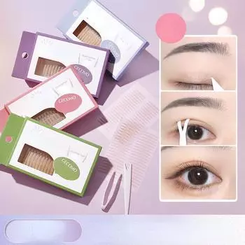 240 шт., двойная волокнистая паста для век, естественная видимая бесшовная лента для век, наклейка, водостойкая прочная клейкая паста для век PED