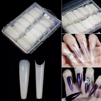240 шт./коробка французский ноготь многоразовый устойчивый к поломкам легкий французский полный полунаращивание ногтей для маникюра 9