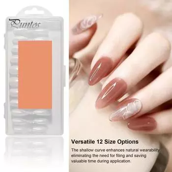 240 шт. мягкие гелевые накладные ногти миндалевидной формы, складные акриловые типсы с предварительно сформированными ногтями, ультраматовые, средние накладные ногти для домашнего маникюра, салона, 12 размеров A