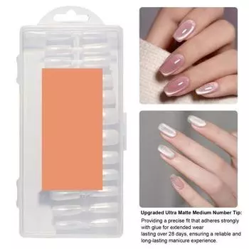 240 шт. мягкие гелевые накладные ногти миндалевидной формы, складные акриловые типсы, ультраматовые, средние накладные ногти для домашнего маникюра, салона 12 A